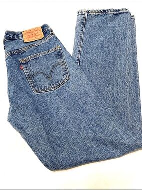 Men’s EUC 501 LEVI’S Sz 30/32 Original Riveted Jeans Blu Denim Wash 2 Horse Logo